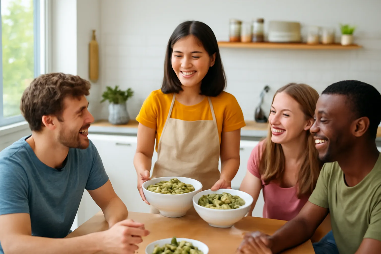 Sinh viên Việt nấu phở mời bạn cùng ký túc xá